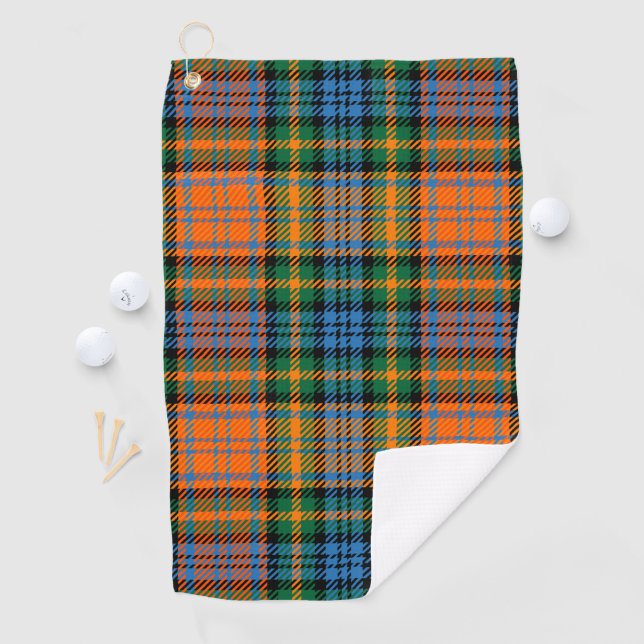 Serviette De Golf Plaid Clan Murray Orange Blue Green Check Tartan (En situation)