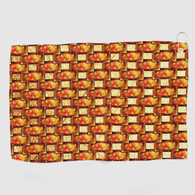 Serviette De Golf Plaques rectangulaires marron-orange sculptées et  (Horizontal)