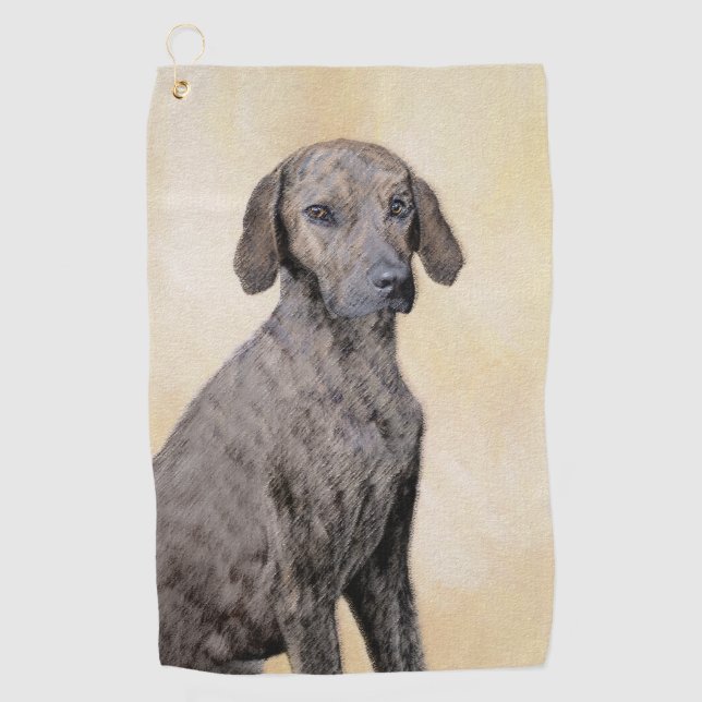 Serviette De Golf Plott Peinture - Cute Original Chien Art (Devant)