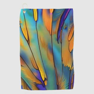 Serviette De Golf Plumes en verre tendu AI Art Abstrait
