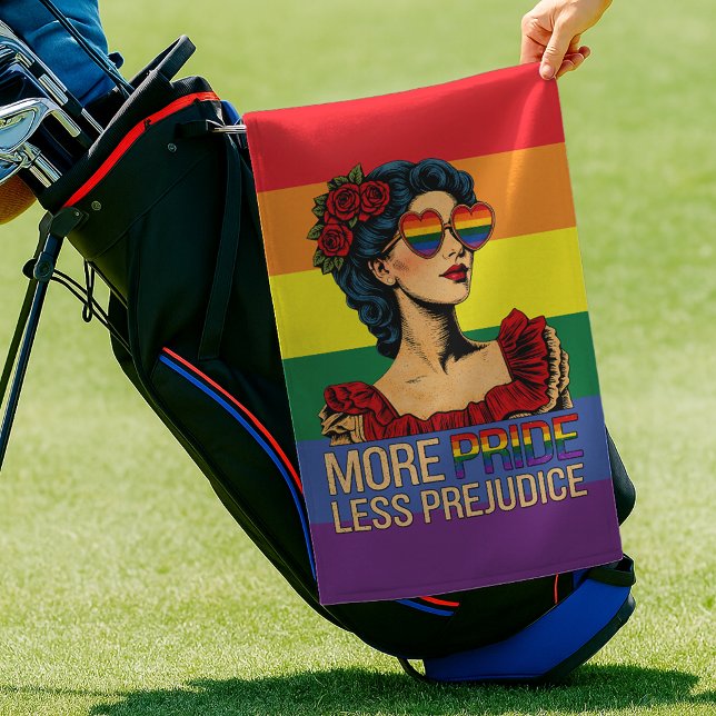 Serviette De Golf Plus de fierté moins de préjugés Mois de la fierté (Créateur téléchargé)