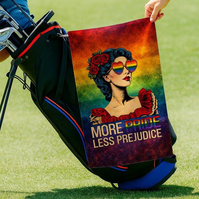 Serviette De Golf Plus de fierté moins de préjugés Mois de la fierté (Créateur téléchargé)