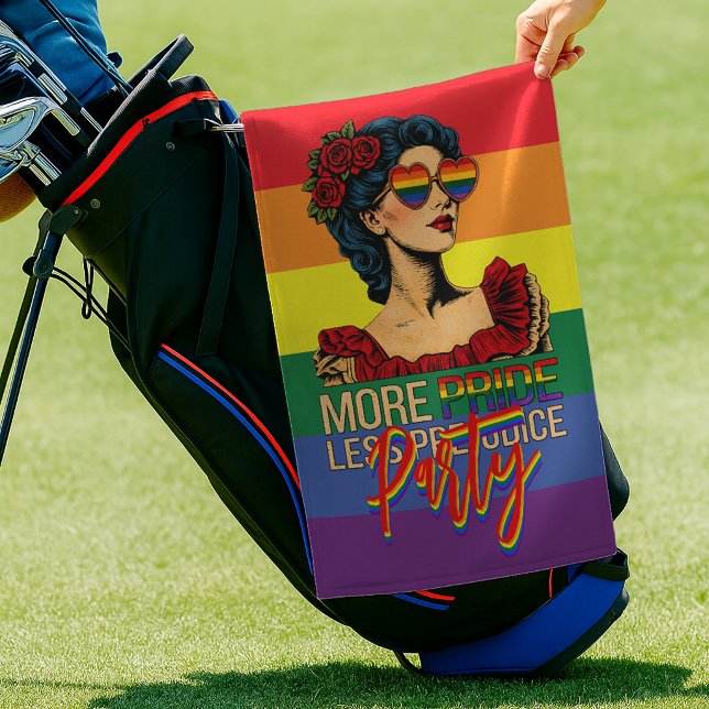 Serviette De Golf Plus de fierté moins de préjugés Mois de la fierté (Créateur téléchargé)