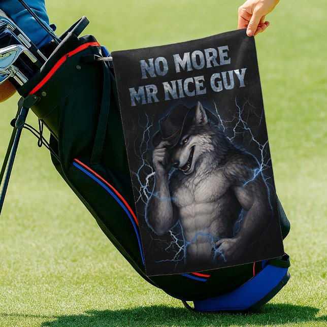 Serviette De Golf Plus de Monsieur Gentil Mec Drôle de Mème de Loup  (Créateur téléchargé)