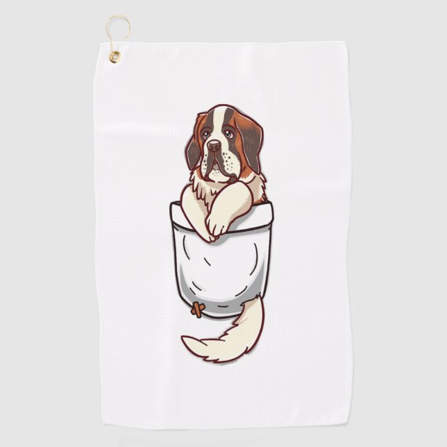 Serviette De Golf Pocket St Bernard Puppy (Devant)