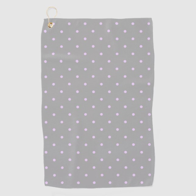 Serviette De Golf Point rose fond gris élégant pois pointillé (Devant)