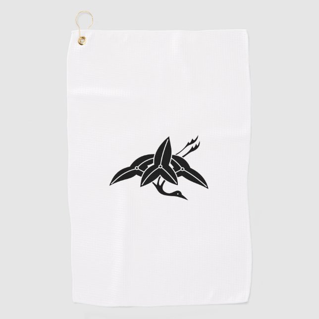 Serviette De Golf Pointe de flèche en forme de grue (Devant)