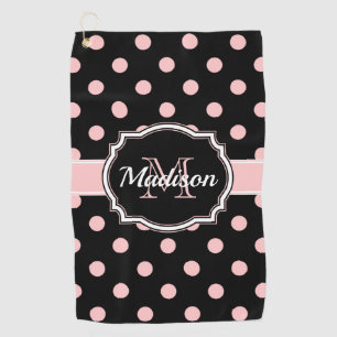 Serviette De Golf Points noirs et roses
