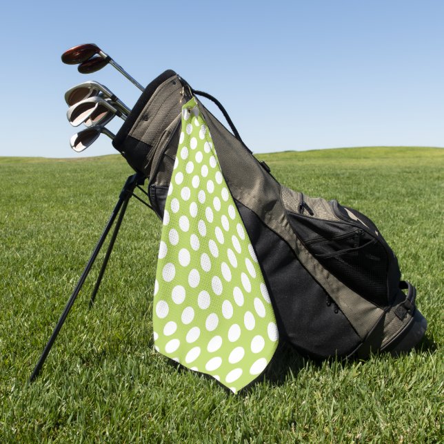Serviette De Golf Pois verts, Motif à points Polka, points, pointill (Vert)