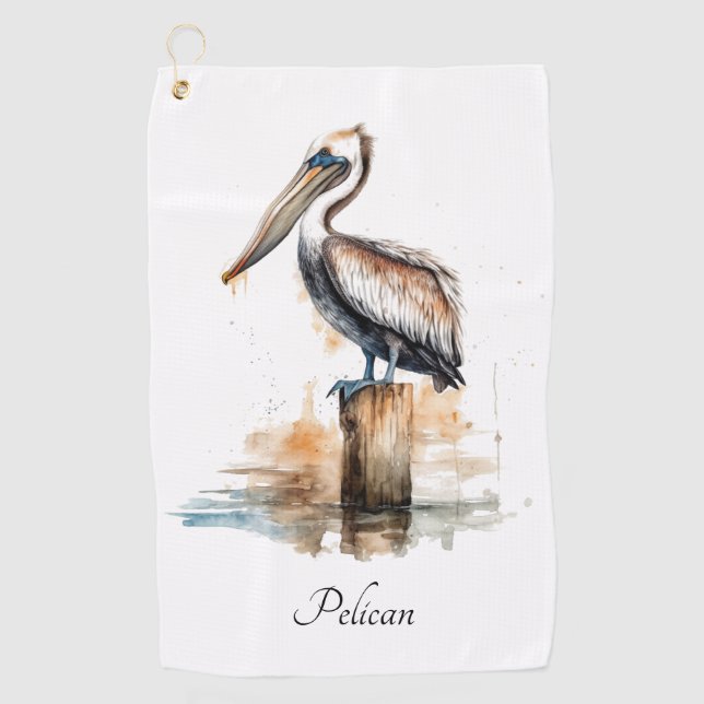 Serviette De Golf Poise du Pélican (Devant)