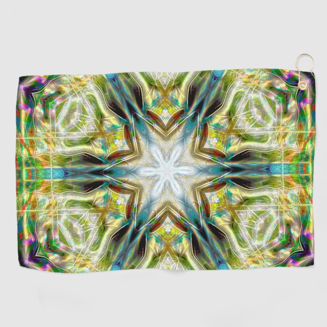 Serviette De Golf Poisson brillant texture de sable kaléidoscope vie (Horizontal)