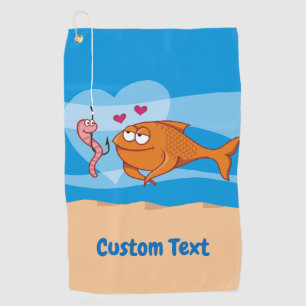 Serviette De Golf Poisson et appât en amour