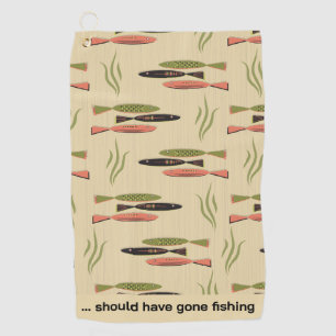 Serviette De Golf Poisson moderne du milieu du siècle