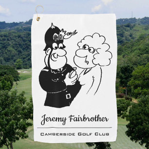 Serviette De Golf Policier a un casque de coucou
