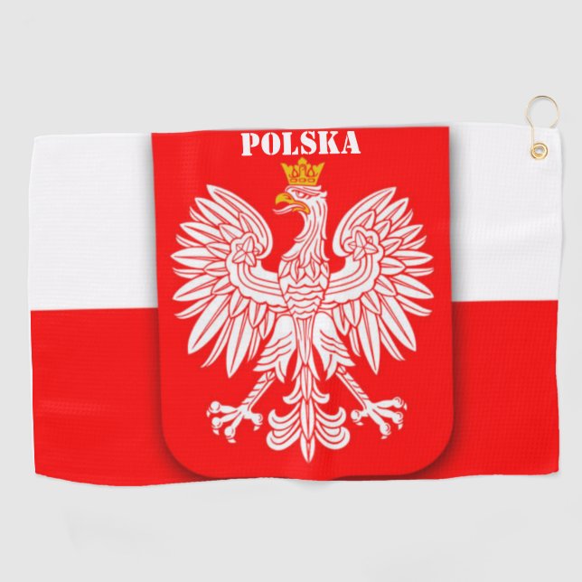 Serviette De Golf Pologne Drapeau Football patriotique Polska (Horizontal)