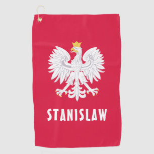 Serviette De Golf Pologne Polonais Aigle Rouge Blanc Polska Nom pers