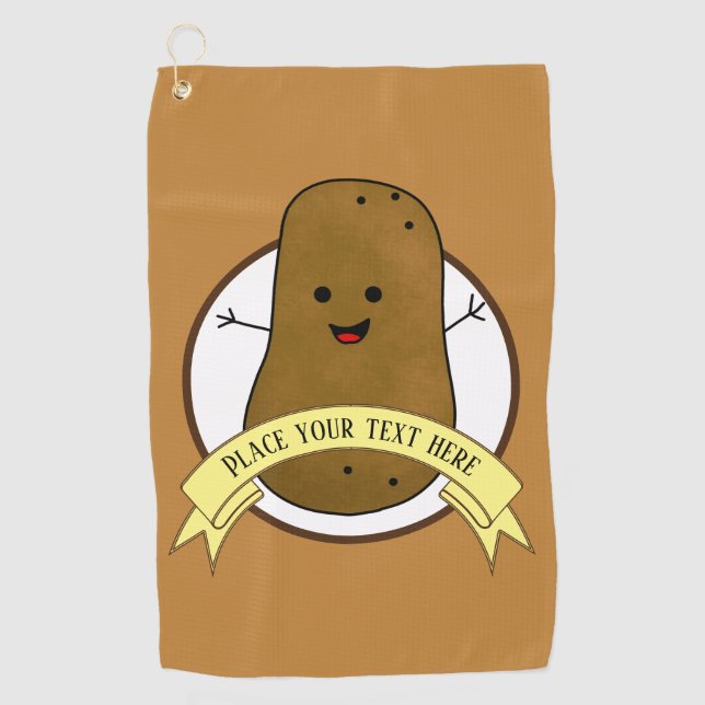Serviette De Golf Pomme de terre joyeuse personnalisée (Devant)