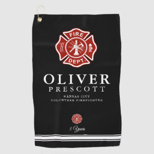 Serviette De Golf Pompier volontaire Symbole croix maltaise Noir