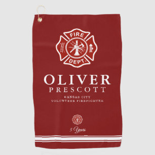 Serviette De Golf Pompier volontaire   Symbole croix maltaise Rouge