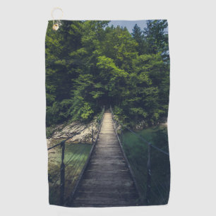 Serviette De Golf Pont suspendu simple rivière Idrijca, Slovénie