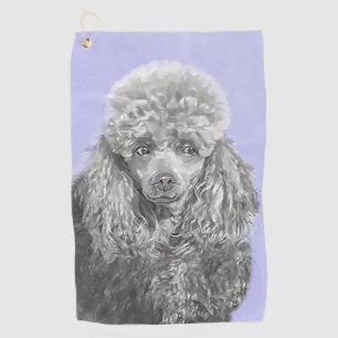 Serviette De Golf Poodle (Jouet, Miniature) Peinture originale de Ch