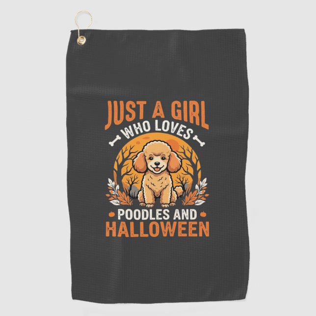 Serviette De Golf Poodles Halloween Fille Conception Amoureux de Chi (Devant)