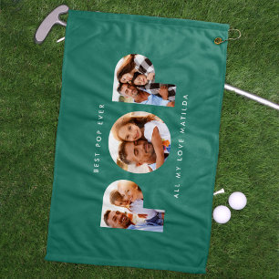 Serviette De Golf Pop multi photo moderne typographie enfant cadeau 