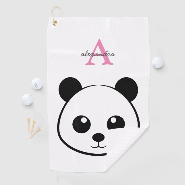 Serviette De Golf Porte-panda coutume Monogramme (En situation)