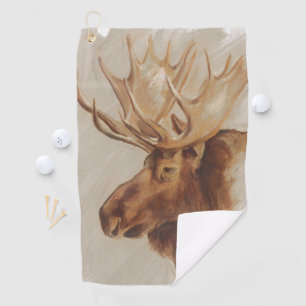 Serviette De Golf Portrait américain occidental d'orignaux de