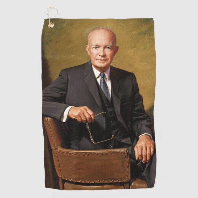 Serviette De Golf Portrait de Dwight Eisenhower Président Maison Bla (Devant)