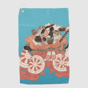 Serviette De Golf Portrait japonais Vintage - Guerrier avec épée