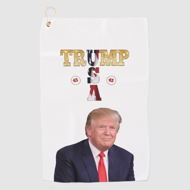 Serviette De Golf Portrait 🇺 président de Trump 🇸 😁 souriant (Devant)