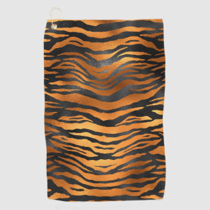 Serviette De Golf Poster de animal de rayures de tigre Brown noir gl