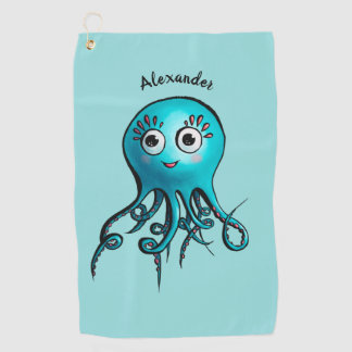 Serviette De Golf Poulpe de dessin animé bleu mignon - Créature mari