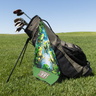 Serviette de golf pour animaux grenouilles