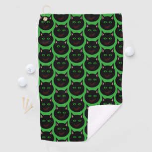 Serviette de golf pour chat noir d'Halloween