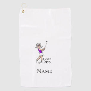 Serviette de golf pour femme aux cheveux gris
