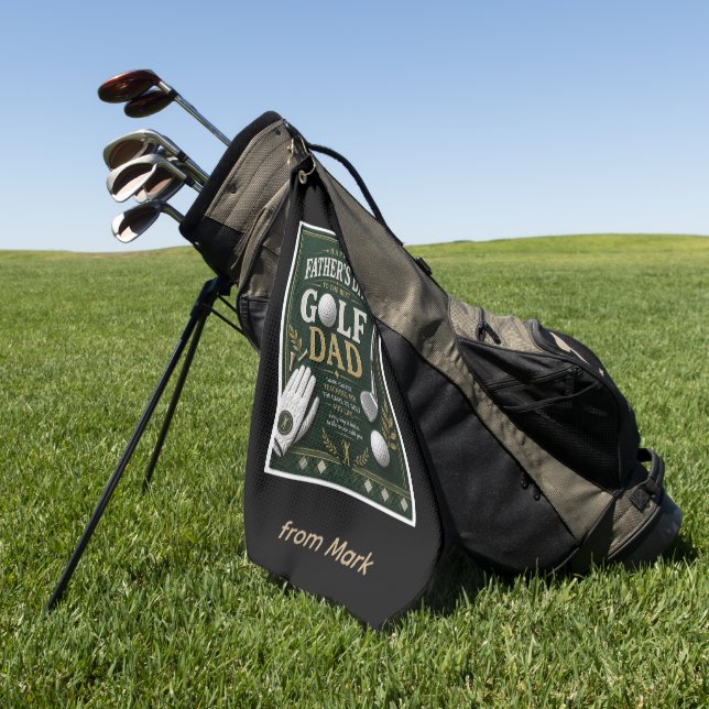 Serviette de golf pour la fête des pères Papa golf (Vert)