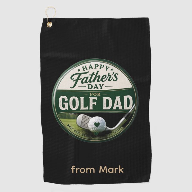 Serviette de golf pour la fête des pères Papa golf (Devant)