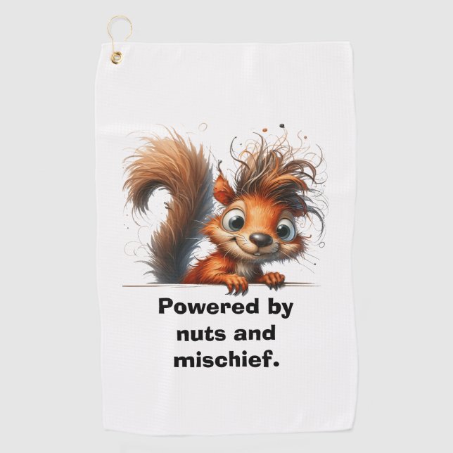 Serviette De Golf Powered by Nuts and Mischief (Devant)