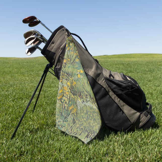Serviette De Golf Prairie jaune de Van Gogh - Art floral classique (Vert)