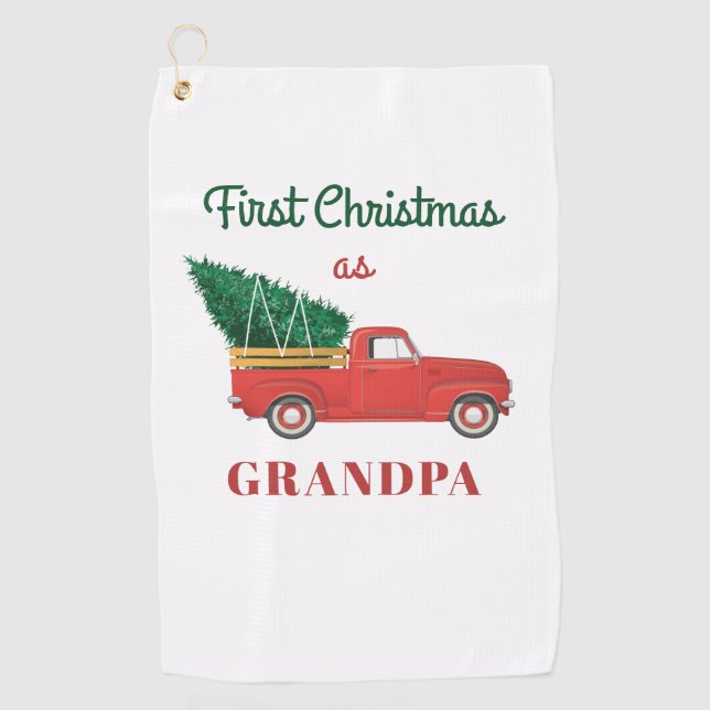 Serviette De Golf Premier Noël Matching Famille Vacances Grand (Devant)