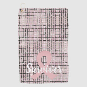 Serviette De Golf Preppy Pink Tweed Cancer du sein Survivant