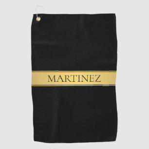 Serviette De Golf Présentation sophistiquée   Faux Gold & Black