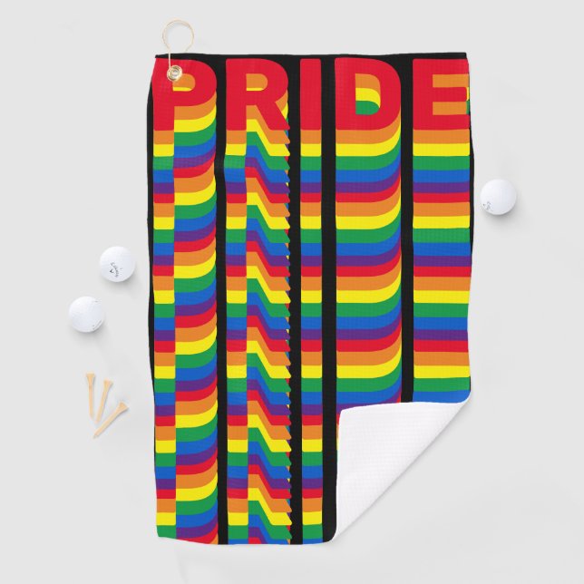 Serviette De Golf Pride lgbt lgbtq queer gay arc-en-ciel motif noir (En situation)