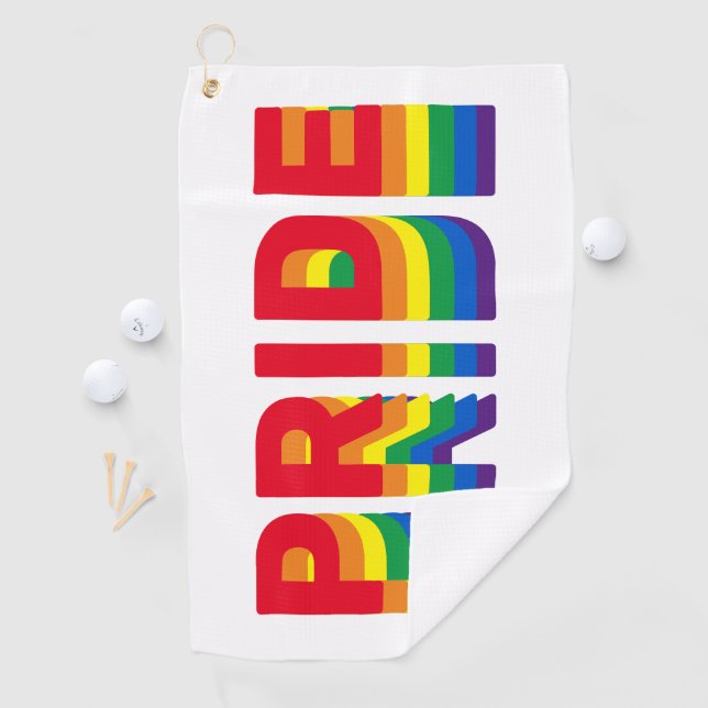 Serviette De Golf Pride lgbt lgbtq queer gay rainbow couleurs rétro (En situation)