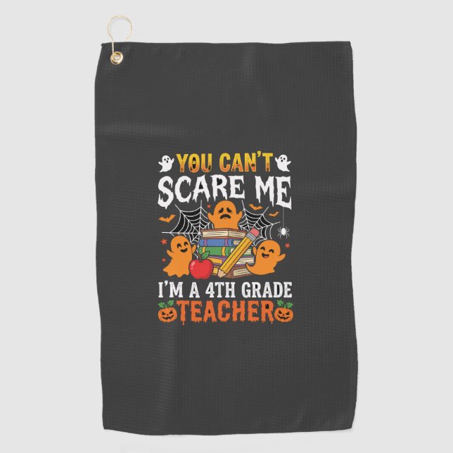 Serviette De Golf Prof de 4e année drôle Halloween Fantôme (Devant)