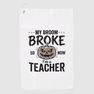 Serviette De Golf Professeur Halloween Balai Cassa Bouleau Vintage D