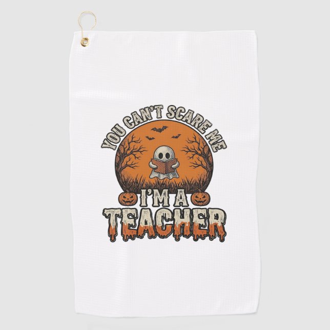 Serviette De Golf Professeur Halloween Vous Ne Pouvez Pas M'effrayer (Devant)