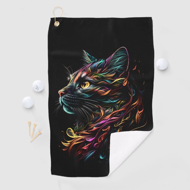Serviette De Golf Profil Feline (En situation)